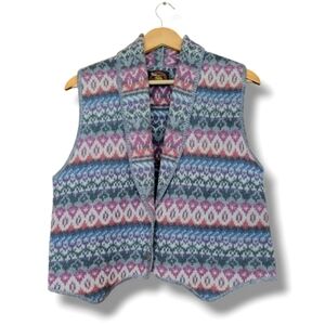 Vintage ALPS Fair Isle Nordic Style Button-Front Wool Sweater Vest